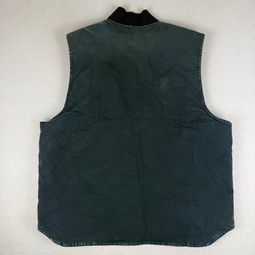 Carhartt Mens Arctic Quilt Lined Duck Vest Faded Black Workwear XL V01 BLK - Picture 8 of 8